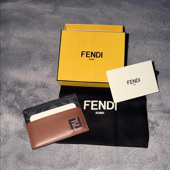 Fendi Brown and Black Card Holder brand new with box n dust bag